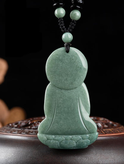 Jade Future Buddha Statue Necklace - Unisex Christmas Gift