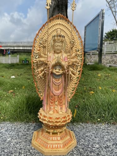 1000 Hands Guan Yin Statue - Wooden Avaloketishvara Buddha Statue for Home Decor (Original)