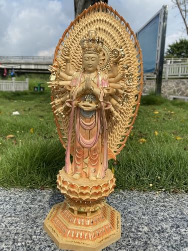 1000 Hands Guan Yin Statue - Wooden Avaloketishvara Buddha Statue for Home Decor (Original)