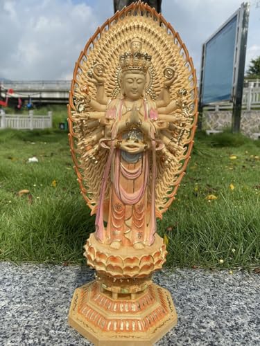 1000 Hands Guan Yin Statue - Wooden Avaloketishvara Buddha Statue for Home Decor (Original)