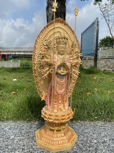 1000 Hands Guan Yin Statue - Wooden Avaloketishvara Buddha Statue for Home Decor (Original)