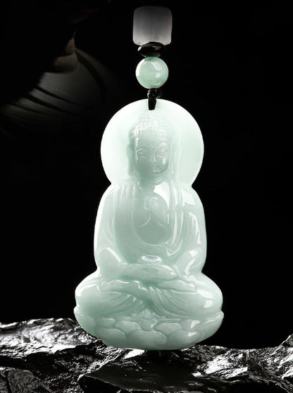 Jade Future Buddha Statue Necklace - Unisex Christmas Gift