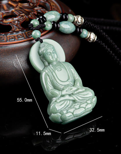 Jade Future Buddha Statue Necklace - Unisex Christmas Gift