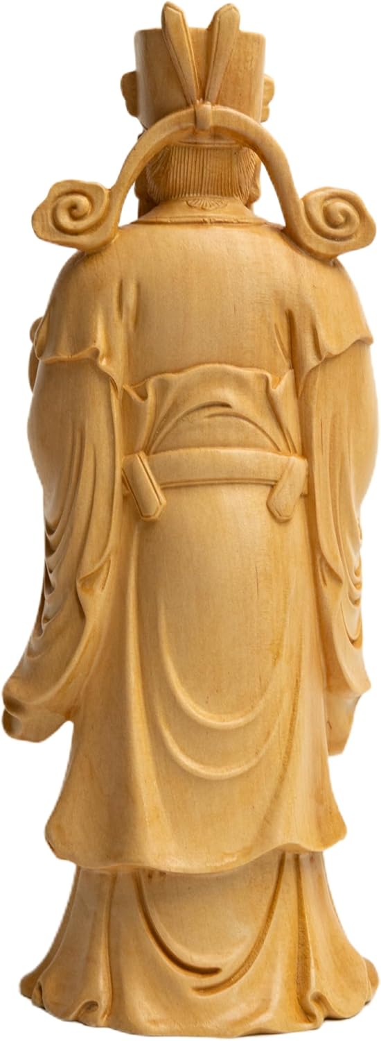 Fu Lu Shou Statue, Three Stars of Fortune, Prosperity, and Longevity, Lucky Deity Figurine Made of Boxwood for Home Decoration and Gift for Friends and Family